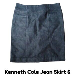 Kenneth Cole Black Denim Pencil Skirt